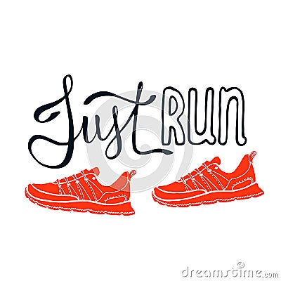 Run motivation illustration. Sport typography Vector Illustration