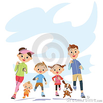 Run in parent and child Vector Illustration