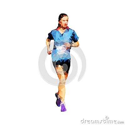 Run, running woman, geometrical silhouette Vector Illustration