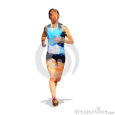 Run, running woman, geometrical vector girl Vector Illustration