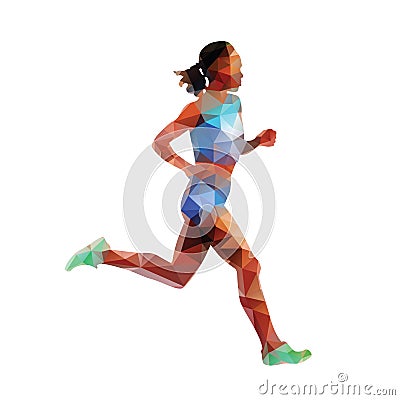 Run, running woman, geometrical vector Vector Illustration