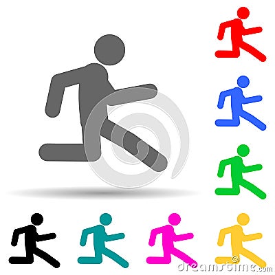 Run, slowly multi color style icon. Simple glyph, flat vector of walking,running people icons for ui and ux, website or mobile Stock Photo
