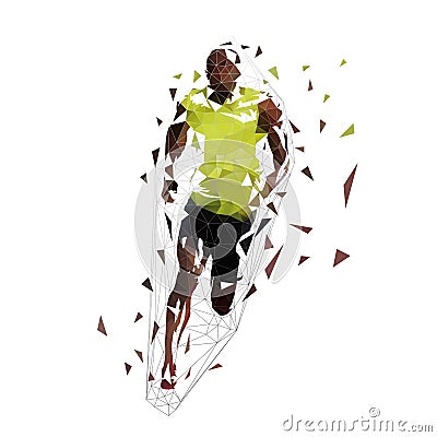 Run. Sprinting man, polygonal geometric Vector Illustration