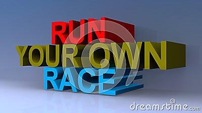 Run your own race on blue Stock Photo