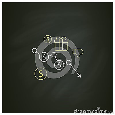 Runaway inflation chalk icon Vector Illustration