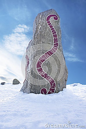 Rune stone Stock Photo