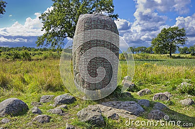 Karlevi Runestone, Oland, Sweden Stock Photo