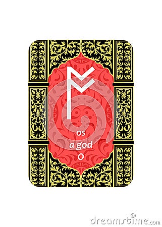 The runes card Vector Illustration