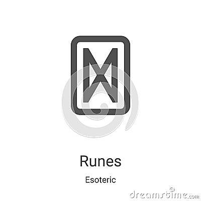 runes icon vector from esoteric collection. Thin line runes outline icon vector illustration. Linear symbol for use on web and Vector Illustration