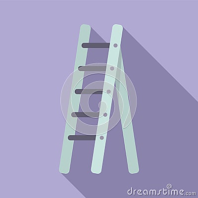 Rung ladder icon flat vector. Wood construction Vector Illustration