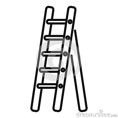 Rung ladder icon outline vector. Wood construction Stock Photo