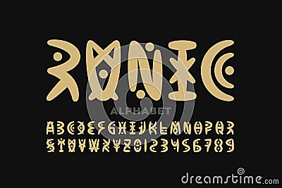 Runic style font design Vector Illustration