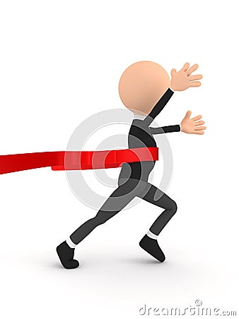 Runing man over white. 3d render Stock Photo