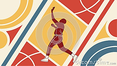 Runner athlete in motion abstract design vector design Generative AI Vector Illustration
