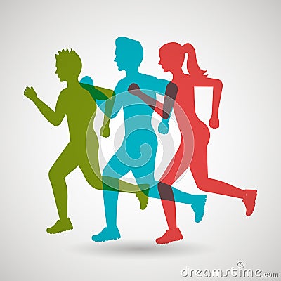 Runner avatar design Vector Illustration