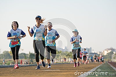 Runner running during the Khonkaen Mini Marathon Editorial Stock Photo