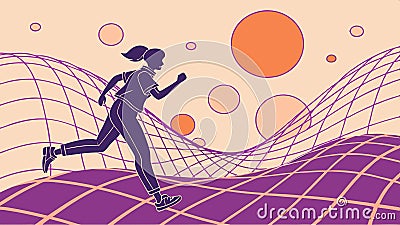 Runner silhouette, dynamic motion vector design Generative AI Vector Illustration