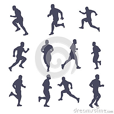 Runner silhouette set Vector Illustration