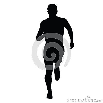 Runner vector silhouette, isolated running man Vector Illustration