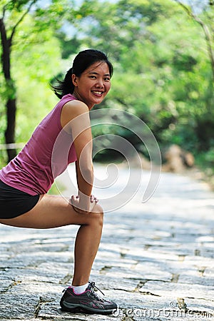 Runner warmup Stock Photo