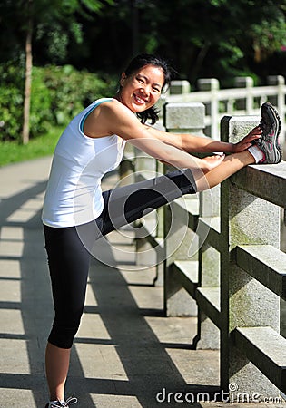 Runner warmup Stock Photo