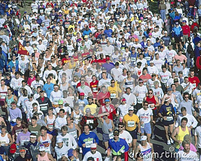 Runners in 17th Marine Marathon Editorial Stock Photo