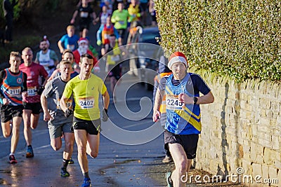 Runners at Boxing Day Race Chevin Chase, Leeds, UK Editorial Stock Photo