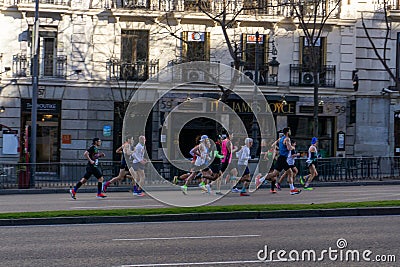 2023 Runners' Lab Gent Half Marathon, a World Athletics Label road Race. Sunday, March 12 in Madrid Editorial Stock Photo