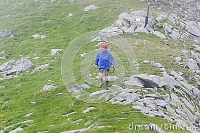 Trail runner in a mountain race Editorial Stock Photo