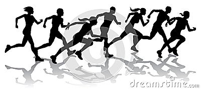 Runners racing Vector Illustration