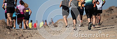 Runners running shoes on trail run Editorial Stock Photo