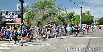 St Jude Rock n Roll Half Marathon Runners Near Finish Line Editorial Stock Photo
