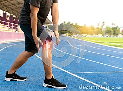 Runners to exercise knee joint bone Stock Photo