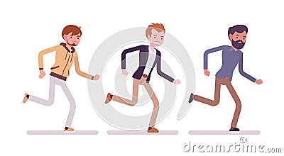 Runnig men forward Vector Illustration
