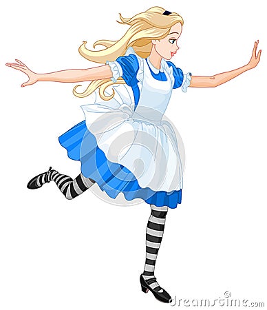 Running Alice Vector Illustration