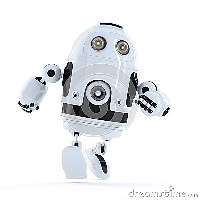 Running Android robot Stock Photo