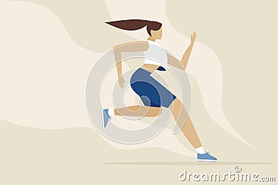 A running athletic woman Vector Illustration