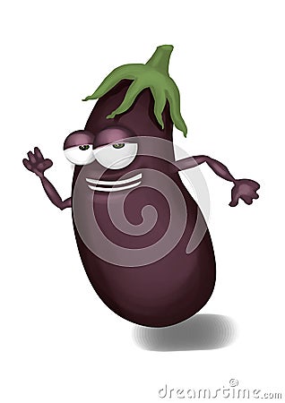 Running aubergine Stock Photo