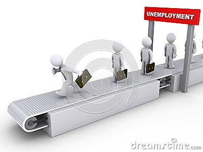 Running away from unemployment Stock Photo