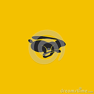 Running Black Rabbit Logo. Vector Illustration. Vector Illustration