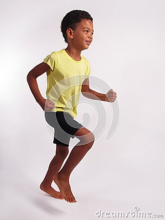 Running boy. Stock Photo