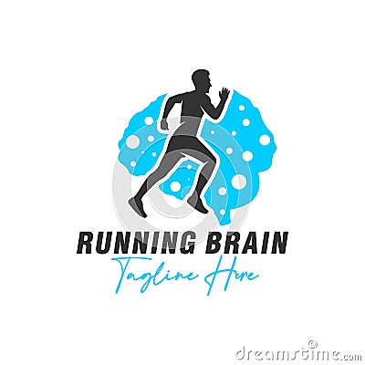 running brain health sport logo Vector Illustration