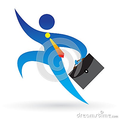 Running businessman Vector Illustration