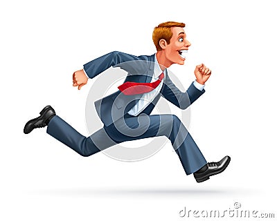Running businessman cartoon vector Vector Illustration