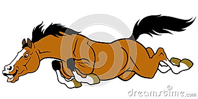 Running cartoon horse Vector Illustration