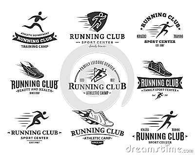 Running Club Logo, Icons and Design Elements Vector Illustration