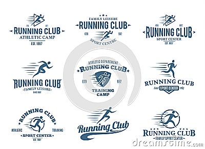 Running Club Logo, Icons and Design Elements Vector Illustration