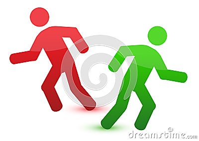 Running different directions illustration Vector Illustration