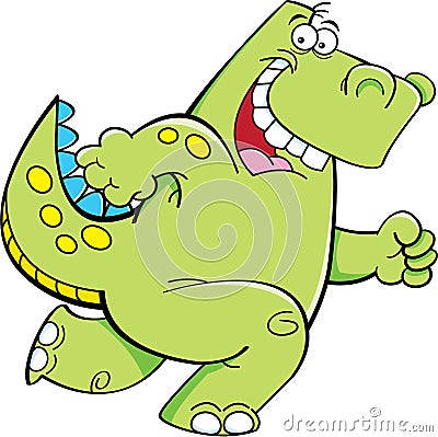 Running dinosaur Vector Illustration