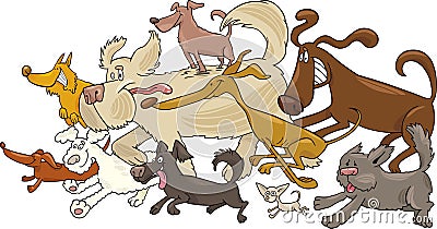 Running dogs Vector Illustration